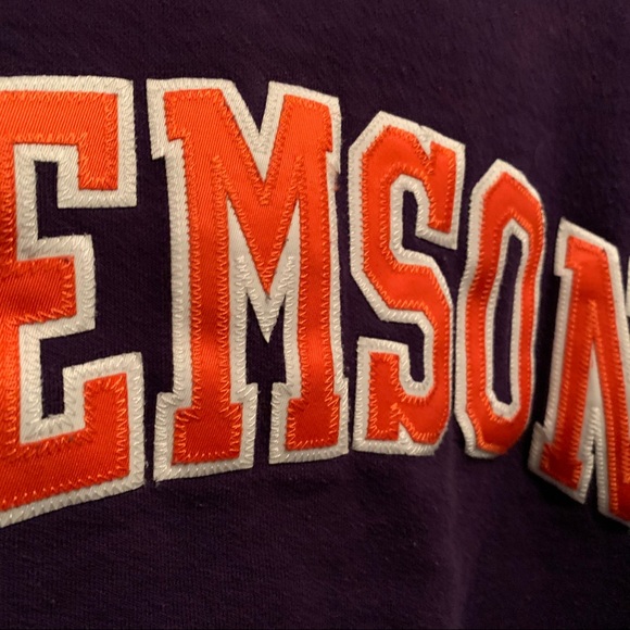 Clemson Purple Embroidery Crewneck - Picture 5 of 5